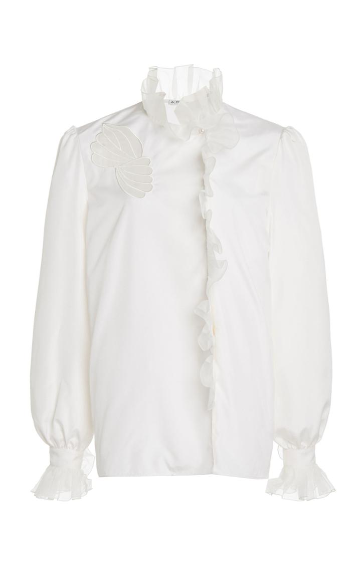 Moda Operandi Alessandra Rich Silk Blouse With Ruffles