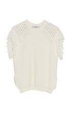 Moda Operandi Dorothee Schumacher Chunky Mix Fringed Cotton-blend Knit Top