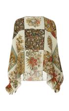 Oscar De La Renta Floral-print Silk-chiffon Blouse