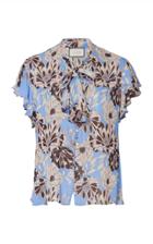 Alexis Dessie Floral-print Tie-neck Blouse