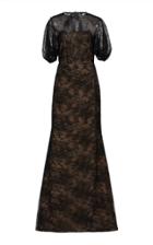 Lela Rose Bow-detailed Chantilly Lace Mermaid Dress