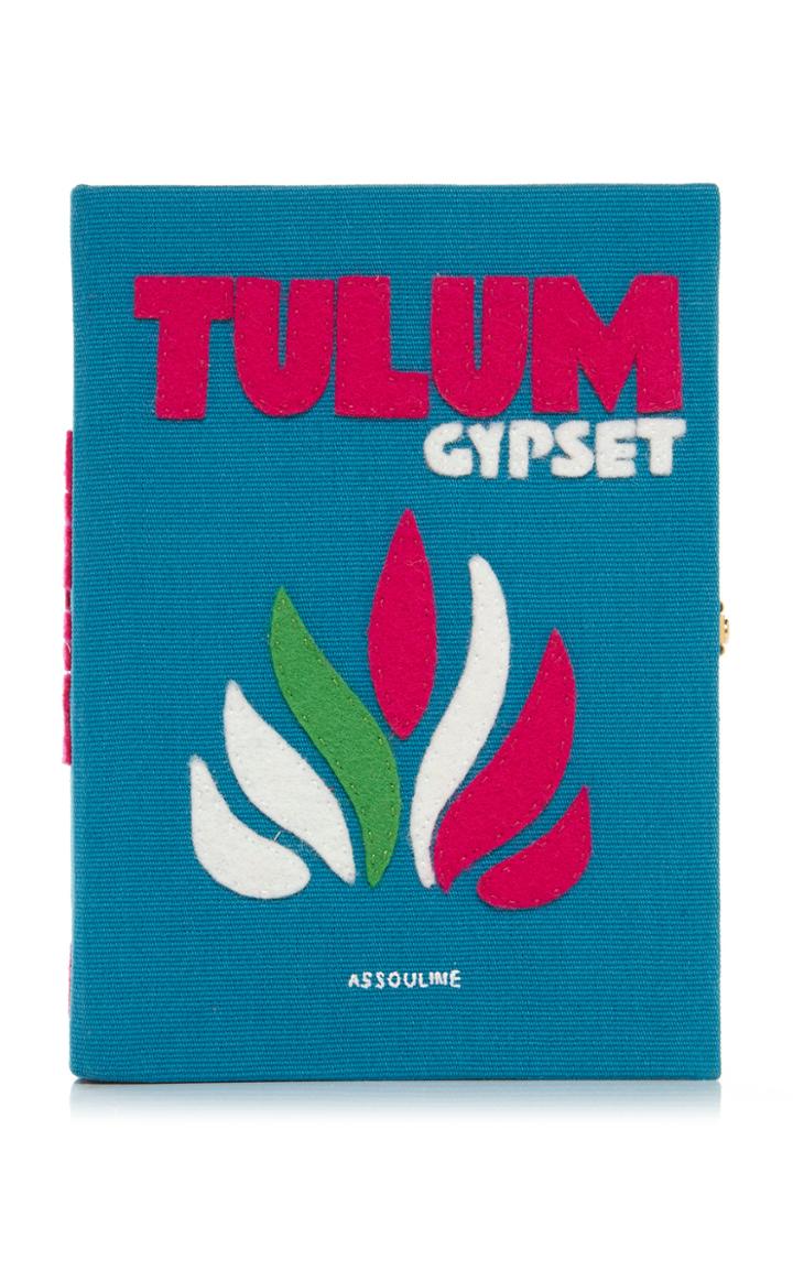Olympia Le-tan Tulum Appliqud Embroidered Canvas Clutch