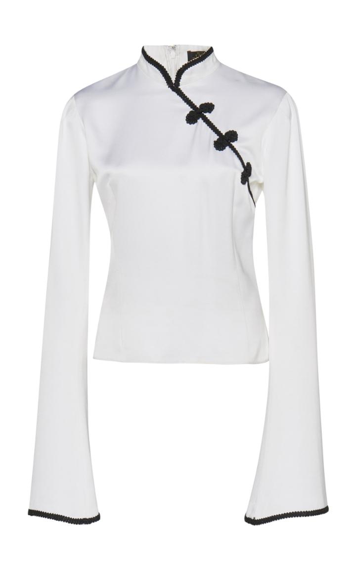 De La Vali Sake White Satin Top