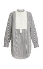 Moda Operandi Victoria Beckham Bib-front Striped Cotton-silk Tuxedo Shirt