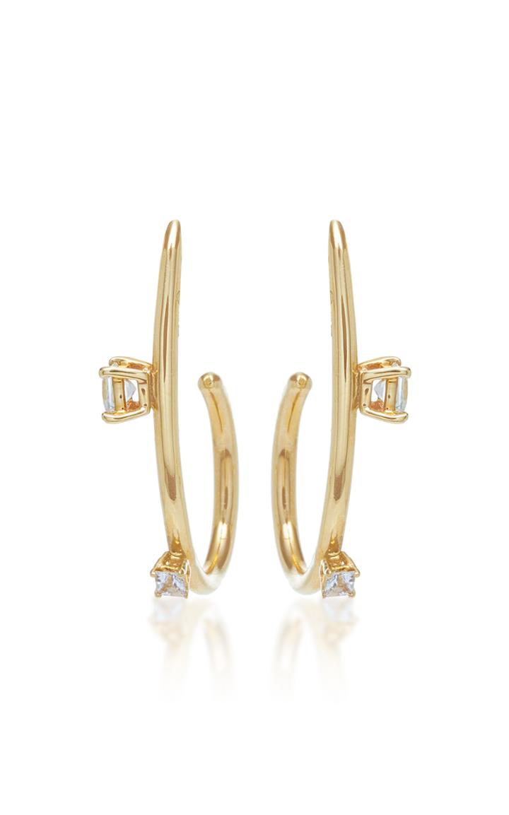 Wasson Single Orbit 14k Gold Sapphire Earrings
