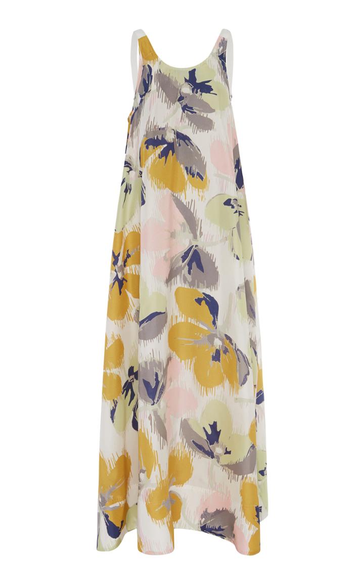 Lee Mathews Harper Silk Hab Scoop Back Dress