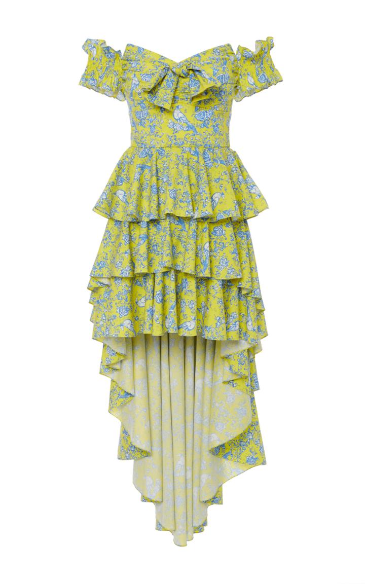Caroline Constas Artemis Ruffled Asymmetric Dress