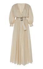 Moda Operandi White Story Aphrodite Grecian Pleated Cotton Dress Size: 8