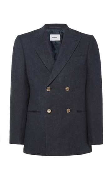 Nanushka Malvin Ramie-blend Double-breasted Blazer