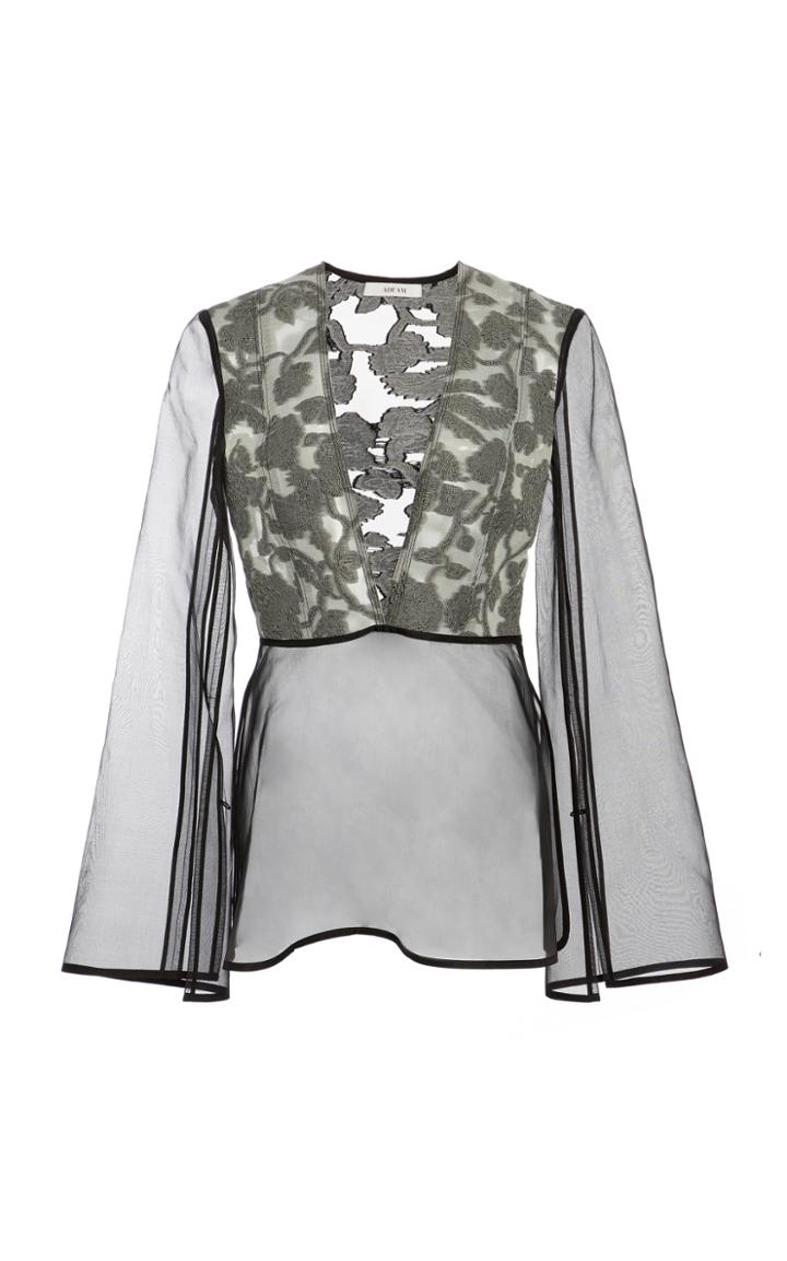 Adeam Deep V Organza Top