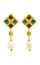 Ben Amun Gold-plated Crystal And Faux Pearl Earrings