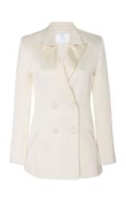 Rebecca De Ravenel Double-breasted Silk-jacquard Tuxedo Jacket