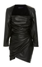 Zeynep Aray Draped Leather Dress