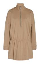 Tibi Oversized Zip-detailed Cady Top