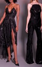 Christian Siriano Sequin Lace High Low Dress