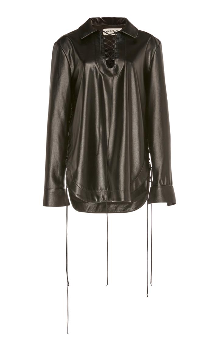Matriel Lace Up Leather Shirt