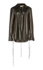 Matriel Lace Up Leather Shirt