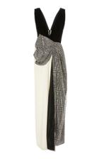 Daniele Carlotta Deep V-neck Evening Gown