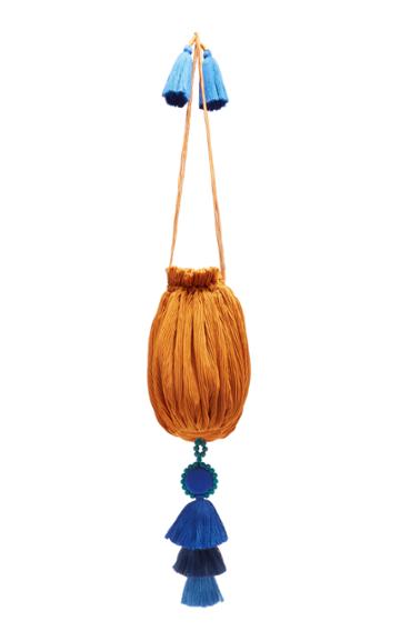 Verandah Batwa Mini Tassel-detailed Plisse Bag