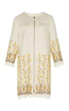 Andrew Gn Bead Embroidered Linen Coat