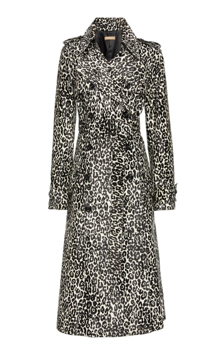 Michael Kors Collection Trench Leather Printed Coat