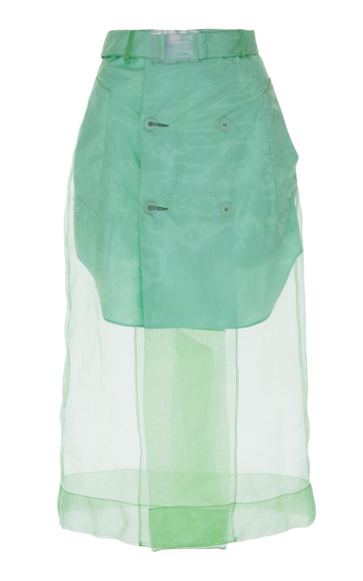 Maison Margiela Organza Buckle Midi Skirt