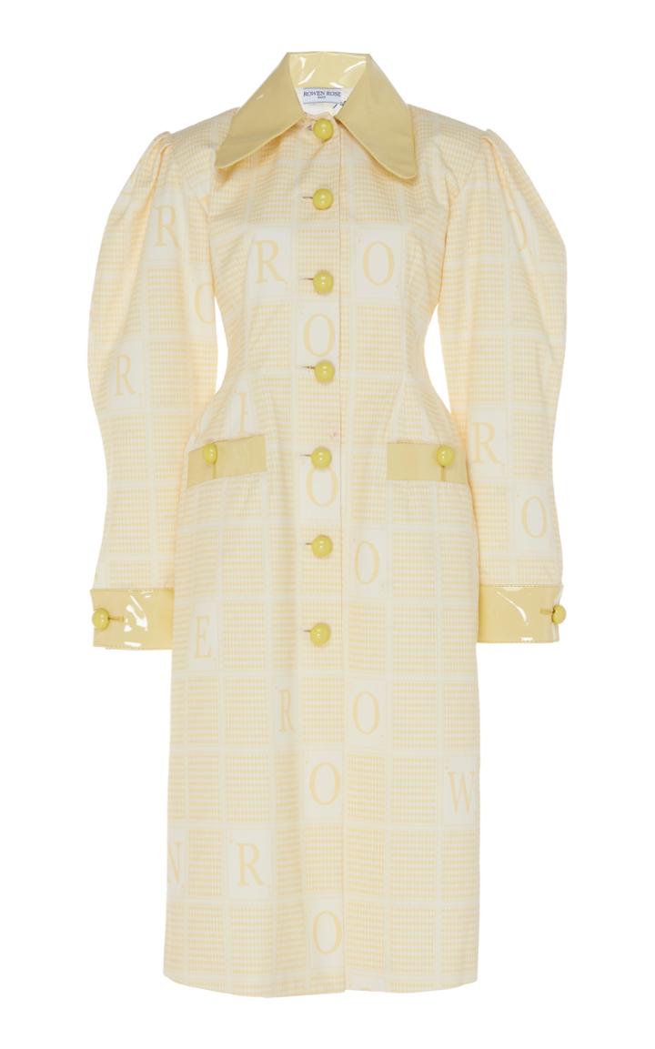 Rowen Rose Logo-printed Vinyl-trimmed Denim Coat