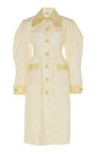 Rowen Rose Logo-printed Vinyl-trimmed Denim Coat