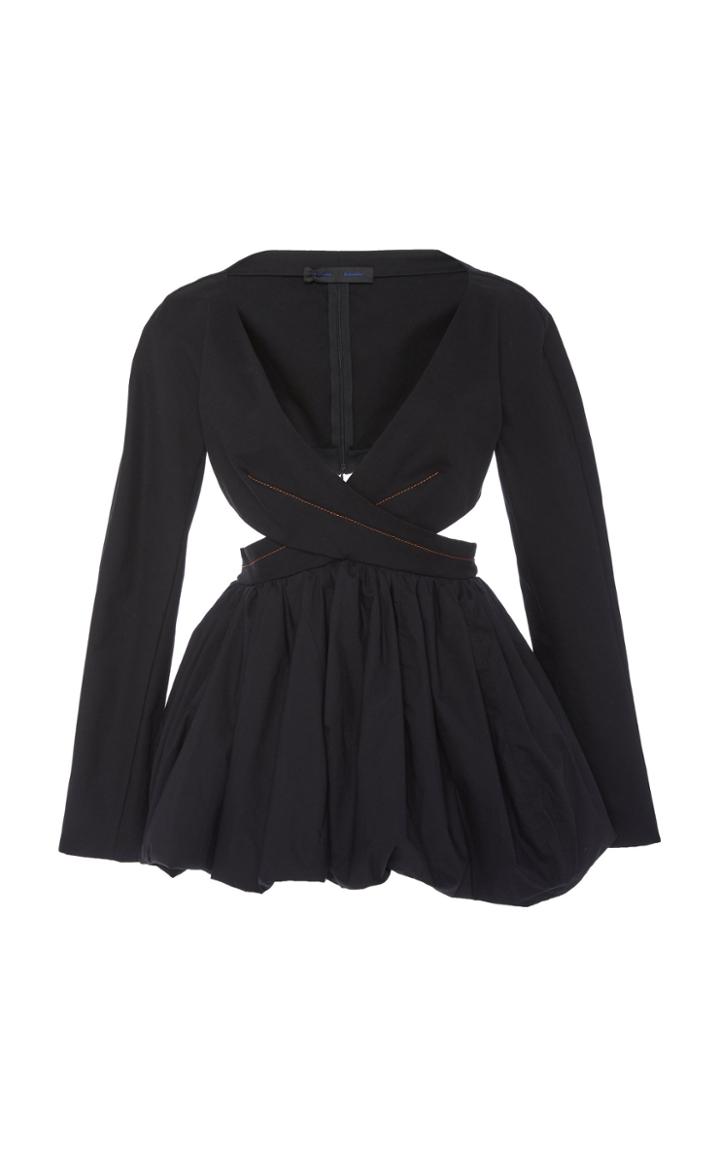 Proenza Schouler Cutout Long-sleeve Cotton Poplin Top
