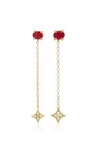 Jordan Alexander 18k Gold Diamond And Garnet Earrings