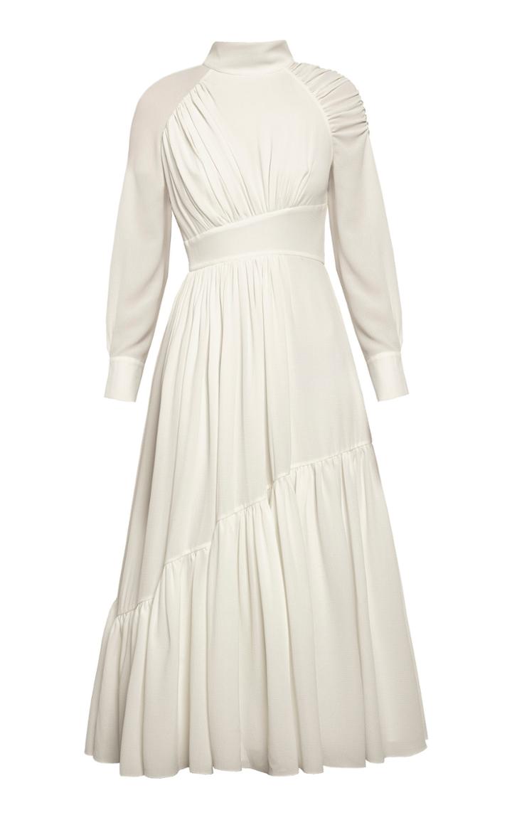 Anna October Tanya Ruched Mock-neck Midi Dress