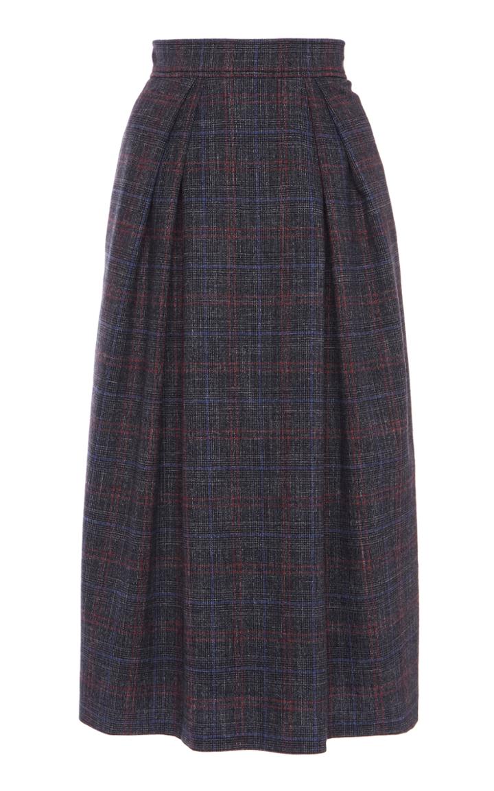 Moda Operandi Alberta Ferretti Prince Of Wales Cotton-blend Skirt