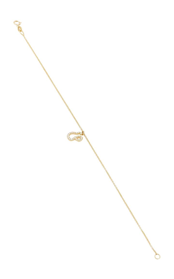 Names By Noush Tiny Treasures Arabic Initial Pave Bracelet
