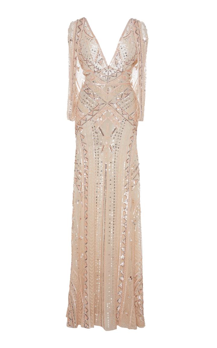 Zuhair Murad Embroidered Cape Dress
