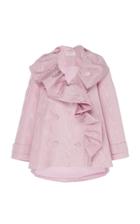 Delpozo Ruffled Silk Moire Peacoat