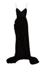 Alex Perry Colton Sleeveless Draped Leopard Devore Gown