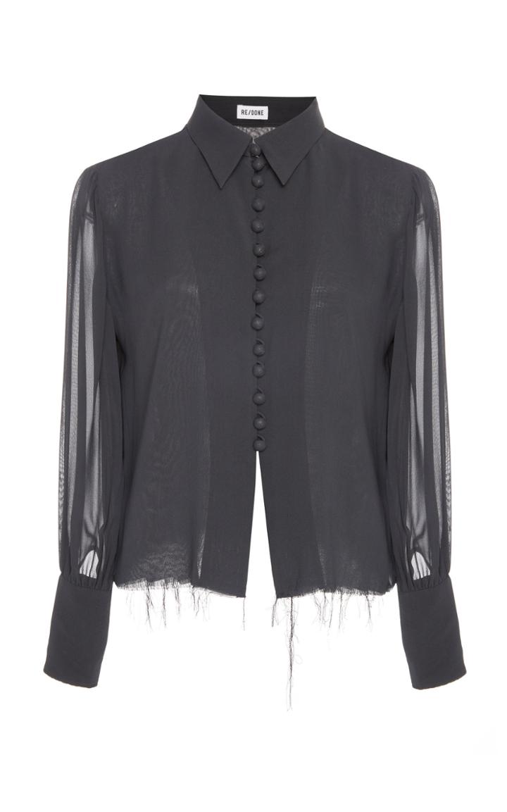 Re/done 60s Button-down Silk Blouse