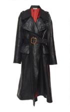 Marni Leather Midi Length Trench Coat