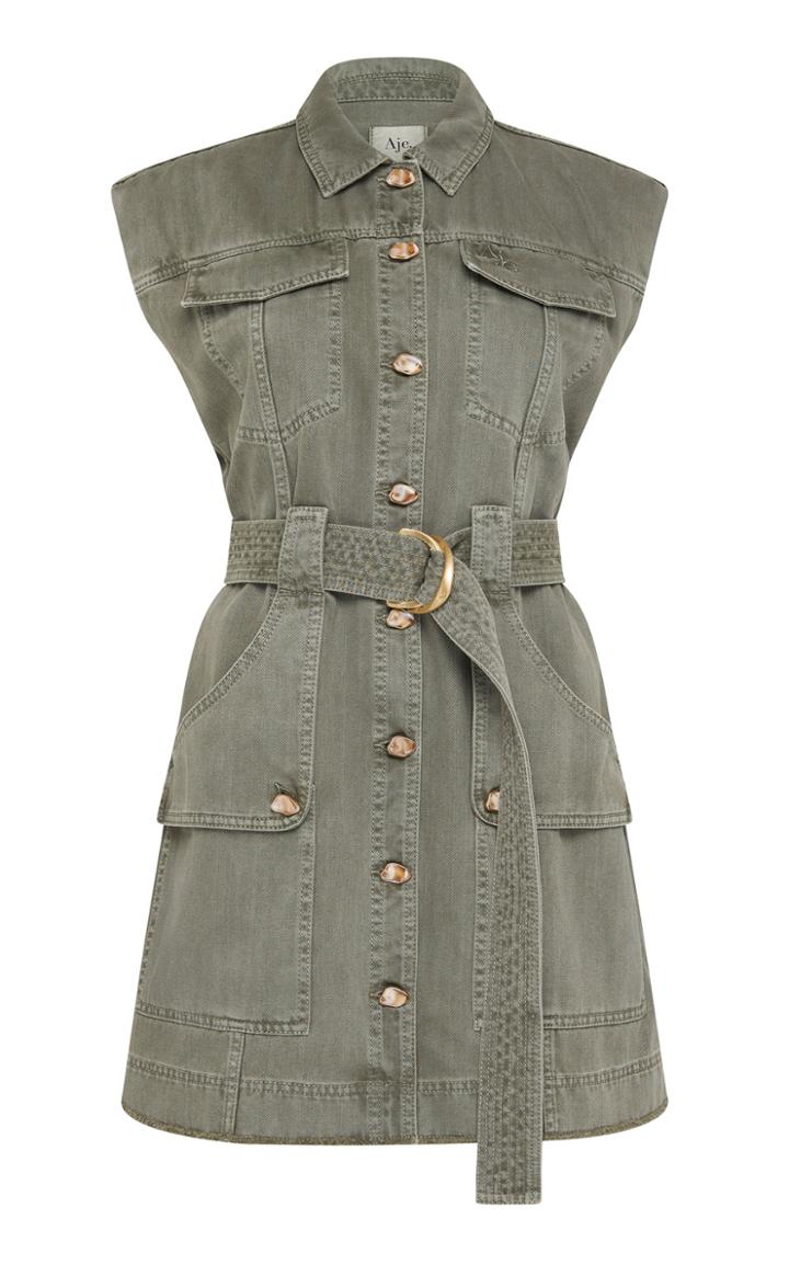 Moda Operandi Aje Darcel Belted Denim Mini Dress
