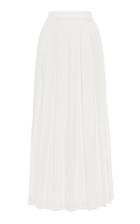 Luisa Beccaria Pleated Linen-blend Maxi Skirt