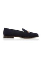 Stubbs & Wootton Woody Embroidered Velvet Loafers