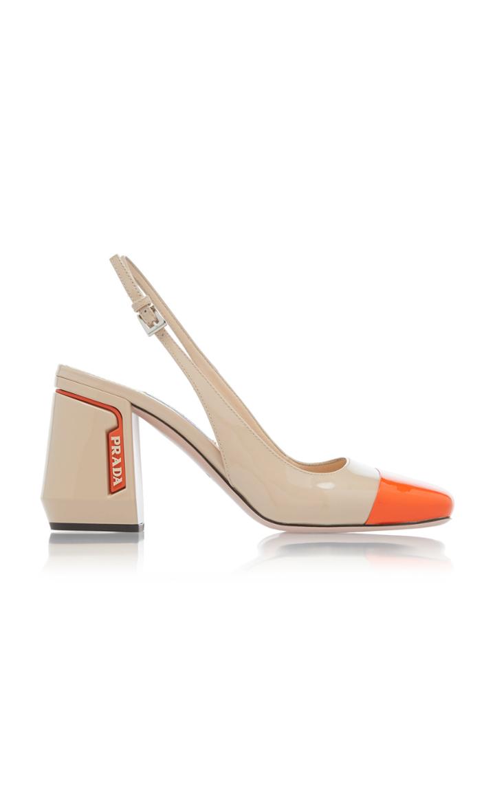 Prada Sling Back Chunky Heel Pump