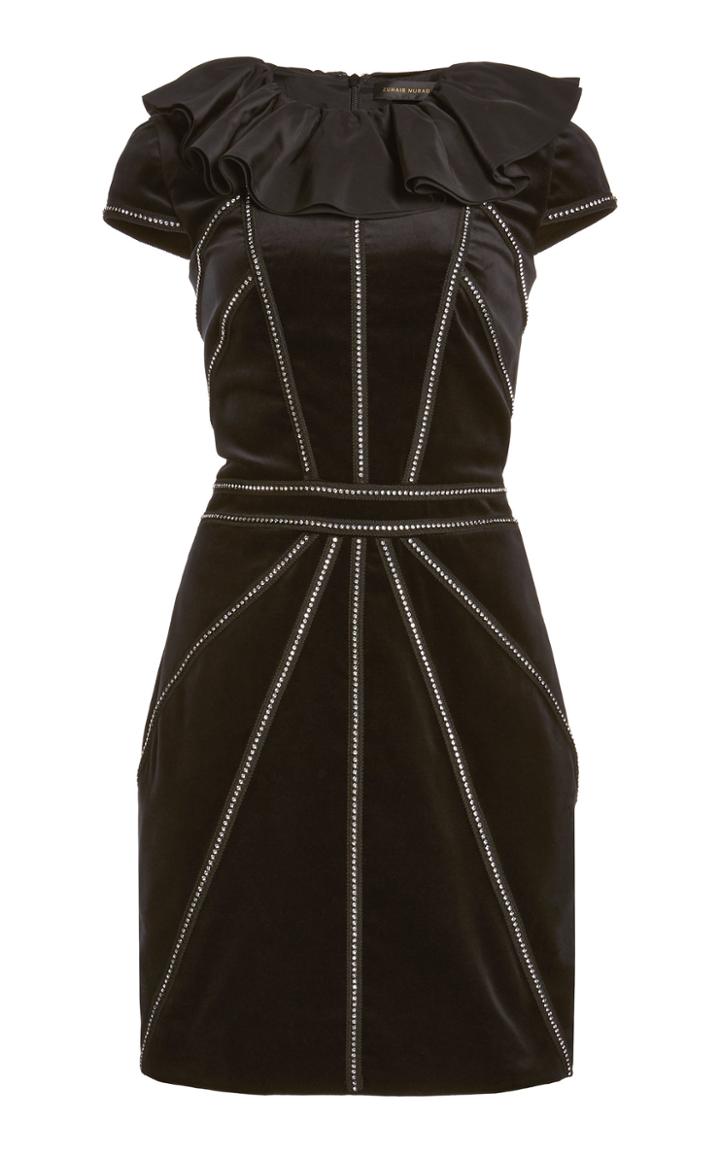 Moda Operandi Zuhair Murad Crystal-embellised Velvet Mini Dress