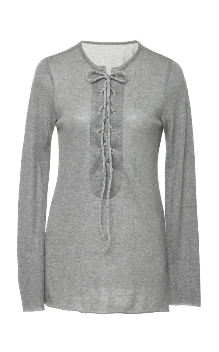 The Elder Statesman M'o Exclusive Favorite Lace-up Tee