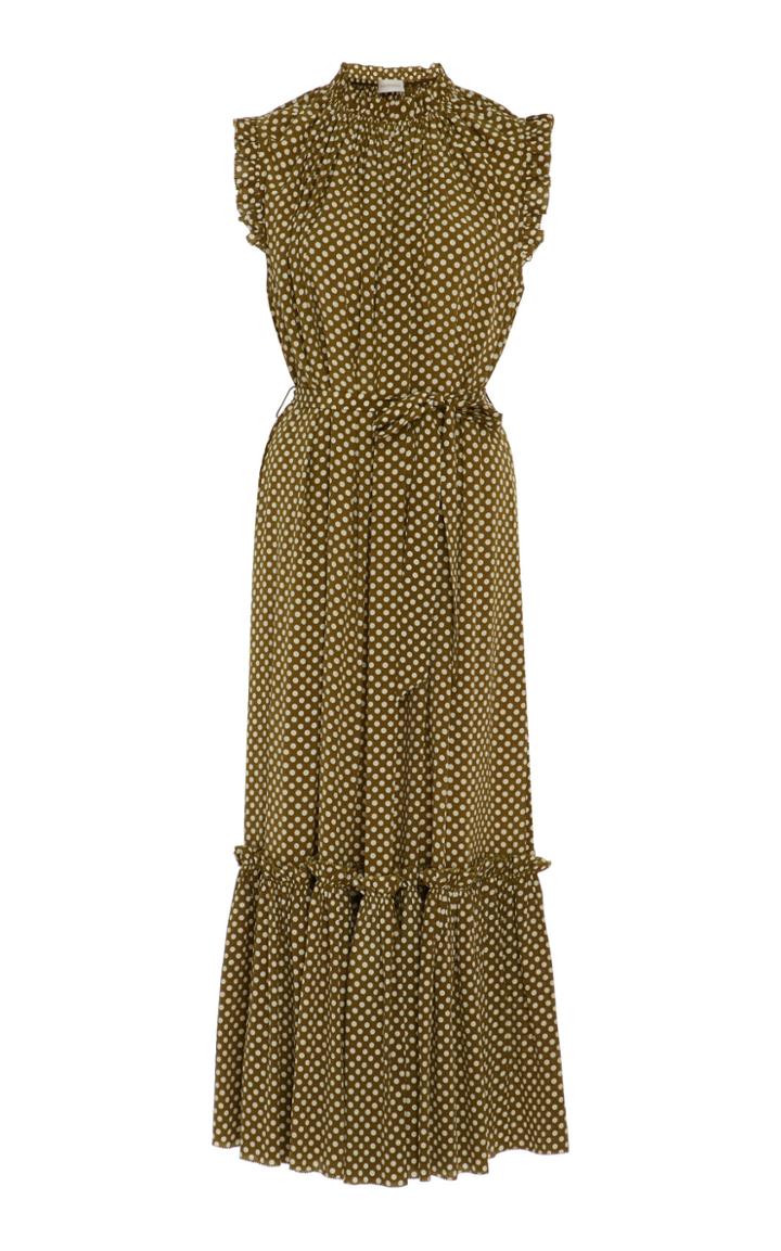 Zimmermann Ruffled Polka-dot Silk Midi Dress