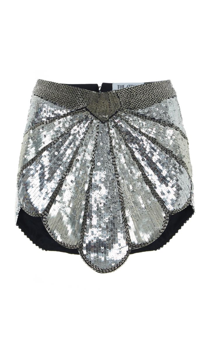 Attico Shell Sequin-embellished Mini Skirt