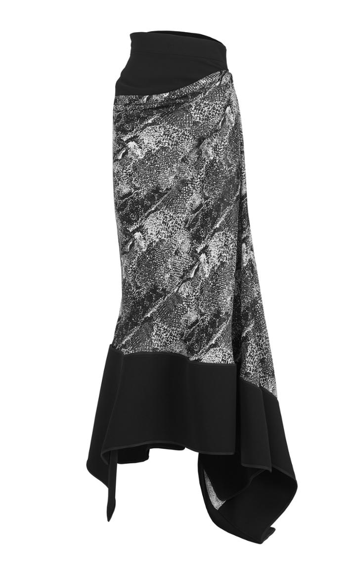 Maticevski Cognise Paneled Printed Crepe Maxi Skirt