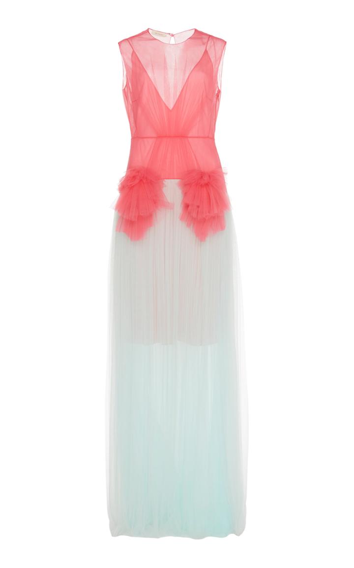 Delpozo Bicolor Tulle Gown
