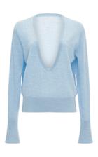 Tome Light Blue V-neck Wool Sweater