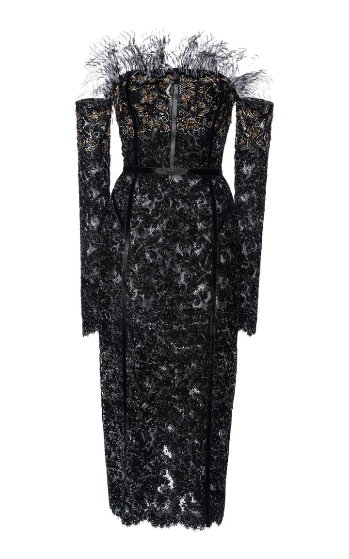 Ralph & Russo Paint Splash Cocktail Lace Dress